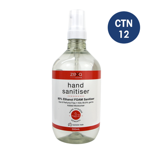 9-730-00500-Zexa-Hand-and-Sanitiser-80-Ethanol-FragDye-Free-500mL-(Ctn-12)